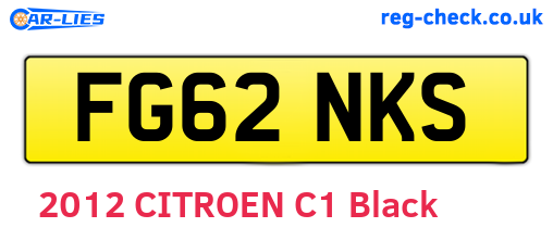 FG62NKS are the vehicle registration plates.
