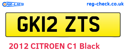 GK12ZTS are the vehicle registration plates.