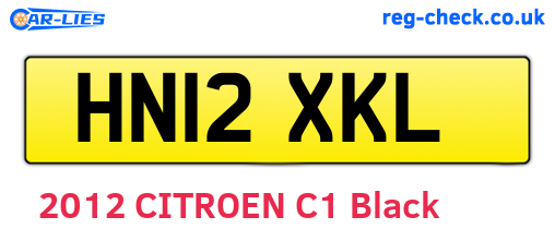 HN12XKL are the vehicle registration plates.
