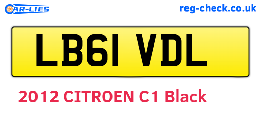 LB61VDL are the vehicle registration plates.