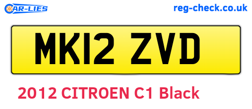MK12ZVD are the vehicle registration plates.