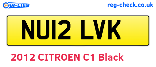 NU12LVK are the vehicle registration plates.
