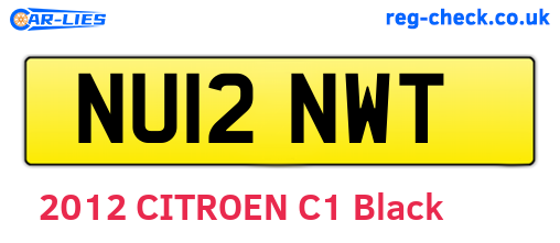 NU12NWT are the vehicle registration plates.