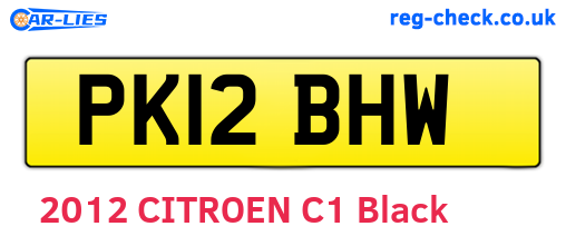 PK12BHW are the vehicle registration plates.