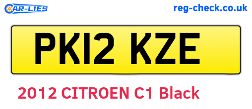 PK12KZE are the vehicle registration plates.