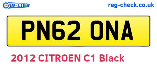 PN62ONA are the vehicle registration plates.