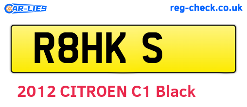 R8HKS are the vehicle registration plates.