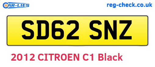 SD62SNZ are the vehicle registration plates.