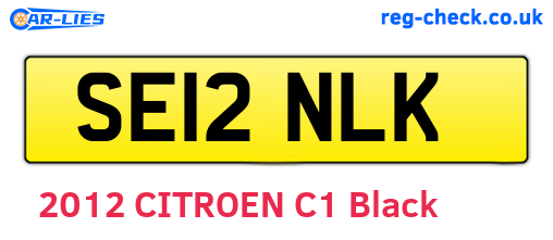 SE12NLK are the vehicle registration plates.