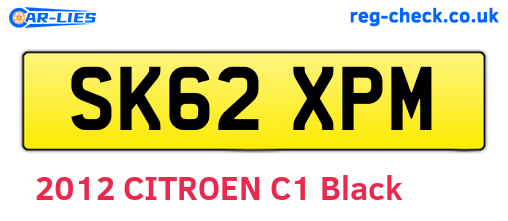 SK62XPM are the vehicle registration plates.