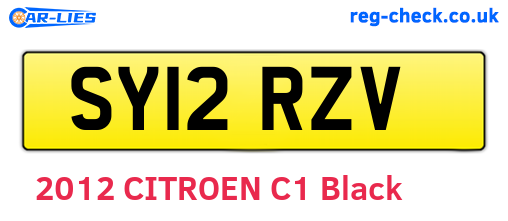 SY12RZV are the vehicle registration plates.