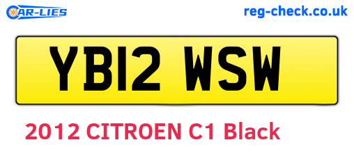 YB12WSW are the vehicle registration plates.