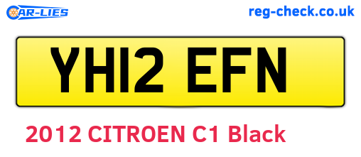 YH12EFN are the vehicle registration plates.
