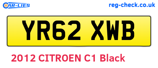 YR62XWB are the vehicle registration plates.