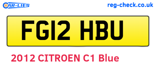 FG12HBU are the vehicle registration plates.