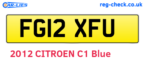 FG12XFU are the vehicle registration plates.