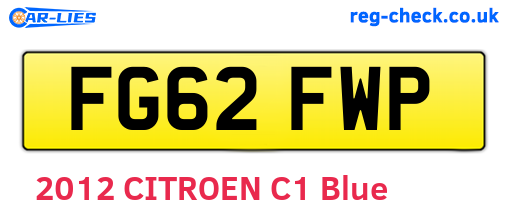 FG62FWP are the vehicle registration plates.