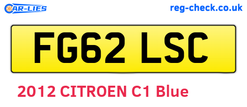 FG62LSC are the vehicle registration plates.