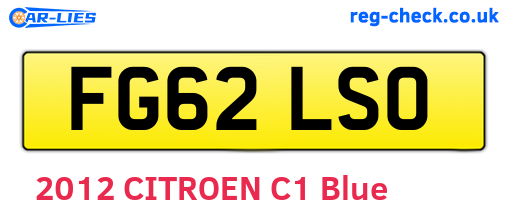 FG62LSO are the vehicle registration plates.