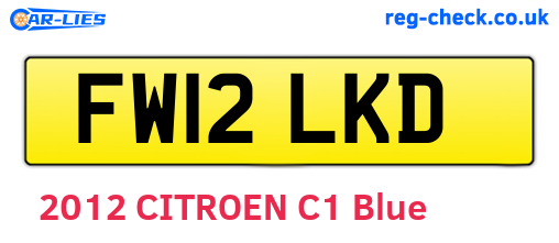 FW12LKD are the vehicle registration plates.
