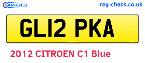 GL12PKA are the vehicle registration plates.