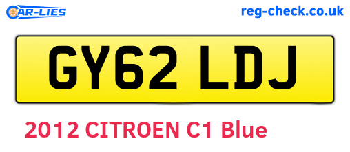 GY62LDJ are the vehicle registration plates.