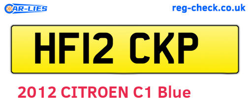HF12CKP are the vehicle registration plates.