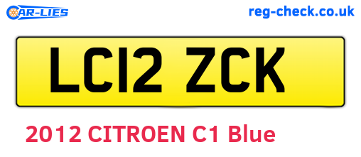 LC12ZCK are the vehicle registration plates.