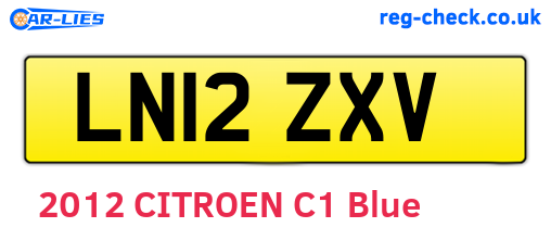 LN12ZXV are the vehicle registration plates.