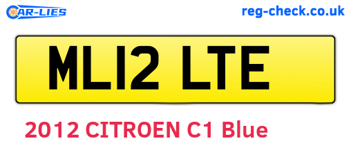 ML12LTE are the vehicle registration plates.
