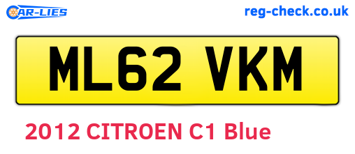 ML62VKM are the vehicle registration plates.