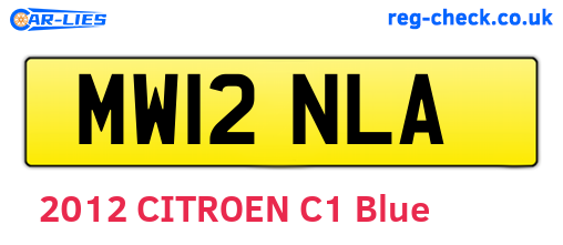 MW12NLA are the vehicle registration plates.