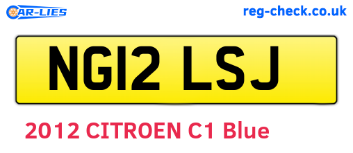 NG12LSJ are the vehicle registration plates.