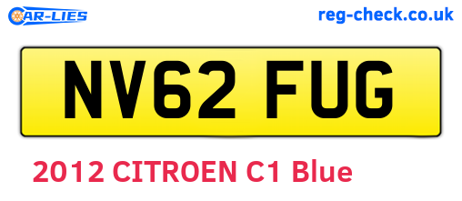 NV62FUG are the vehicle registration plates.