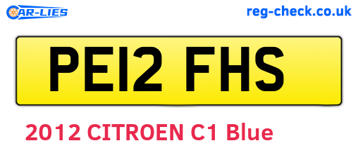 PE12FHS are the vehicle registration plates.