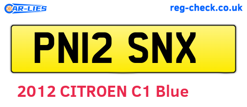 PN12SNX are the vehicle registration plates.