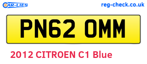 PN62OMM are the vehicle registration plates.