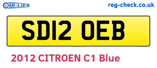 SD12OEB are the vehicle registration plates.