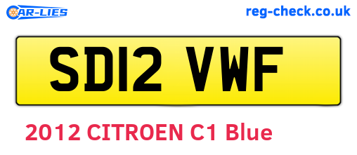 SD12VWF are the vehicle registration plates.