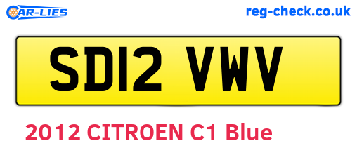 SD12VWV are the vehicle registration plates.