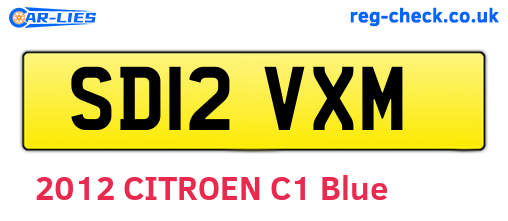 SD12VXM are the vehicle registration plates.