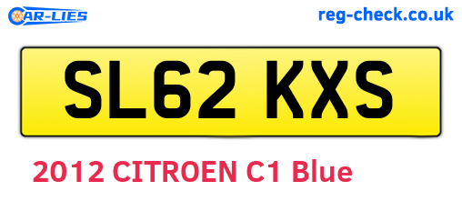 SL62KXS are the vehicle registration plates.