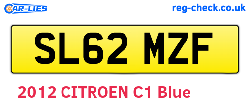 SL62MZF are the vehicle registration plates.