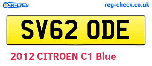 SV62ODE are the vehicle registration plates.