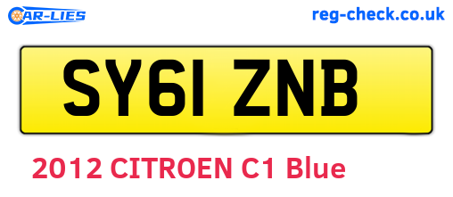 SY61ZNB are the vehicle registration plates.