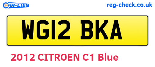 WG12BKA are the vehicle registration plates.