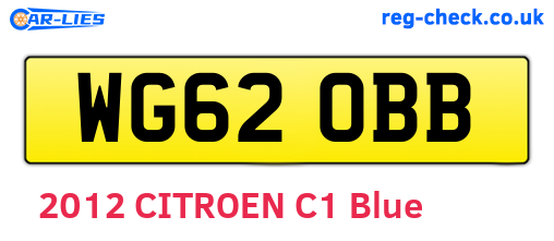 WG62OBB are the vehicle registration plates.