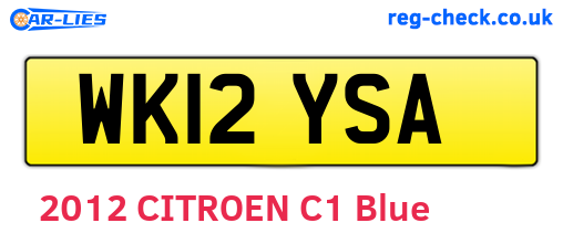 WK12YSA are the vehicle registration plates.