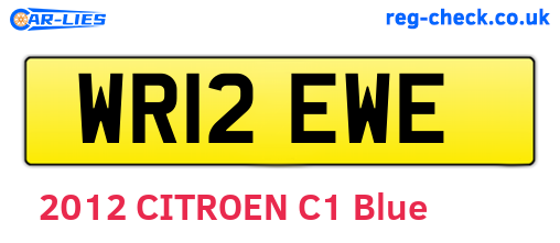 WR12EWE are the vehicle registration plates.