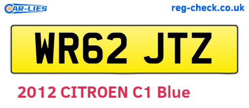 WR62JTZ are the vehicle registration plates.